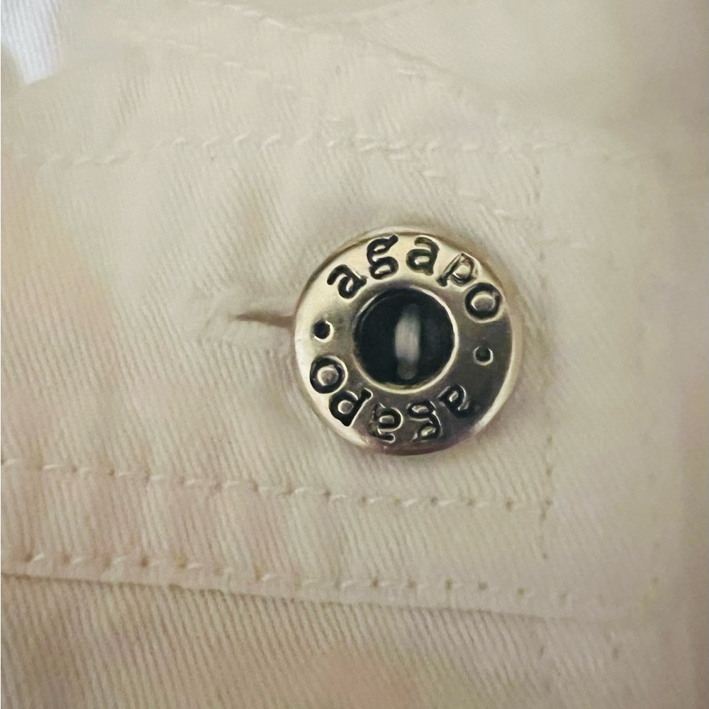 Agapo White Overalls with Embroidered Accents - Picture 8 of 9
